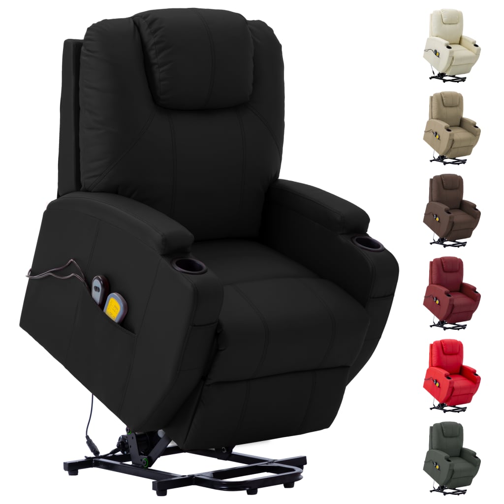 vidaXL Power Lift Recliner Electric Lift Chair for Home Theater Faux Leather